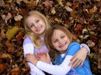 Lauren and Ashley in leaves : Ashley Piper,Lauren Piper